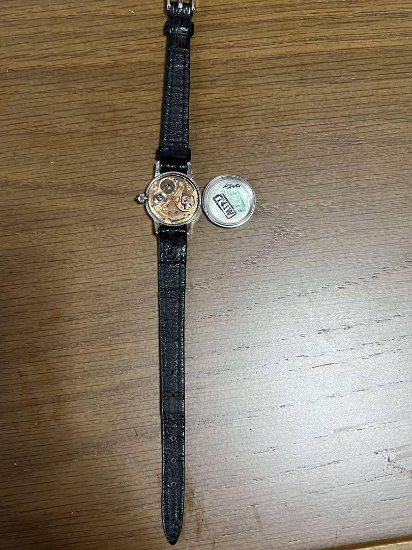 Omega Winding Watch Silver Dial Leather