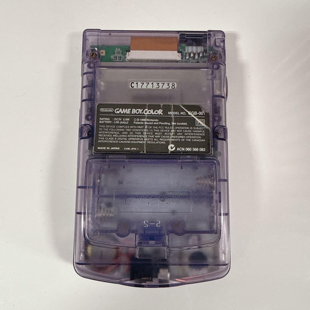 Beautiful condition Nintendo Game Boy Color Clear Purple IPS liquid crystal custom