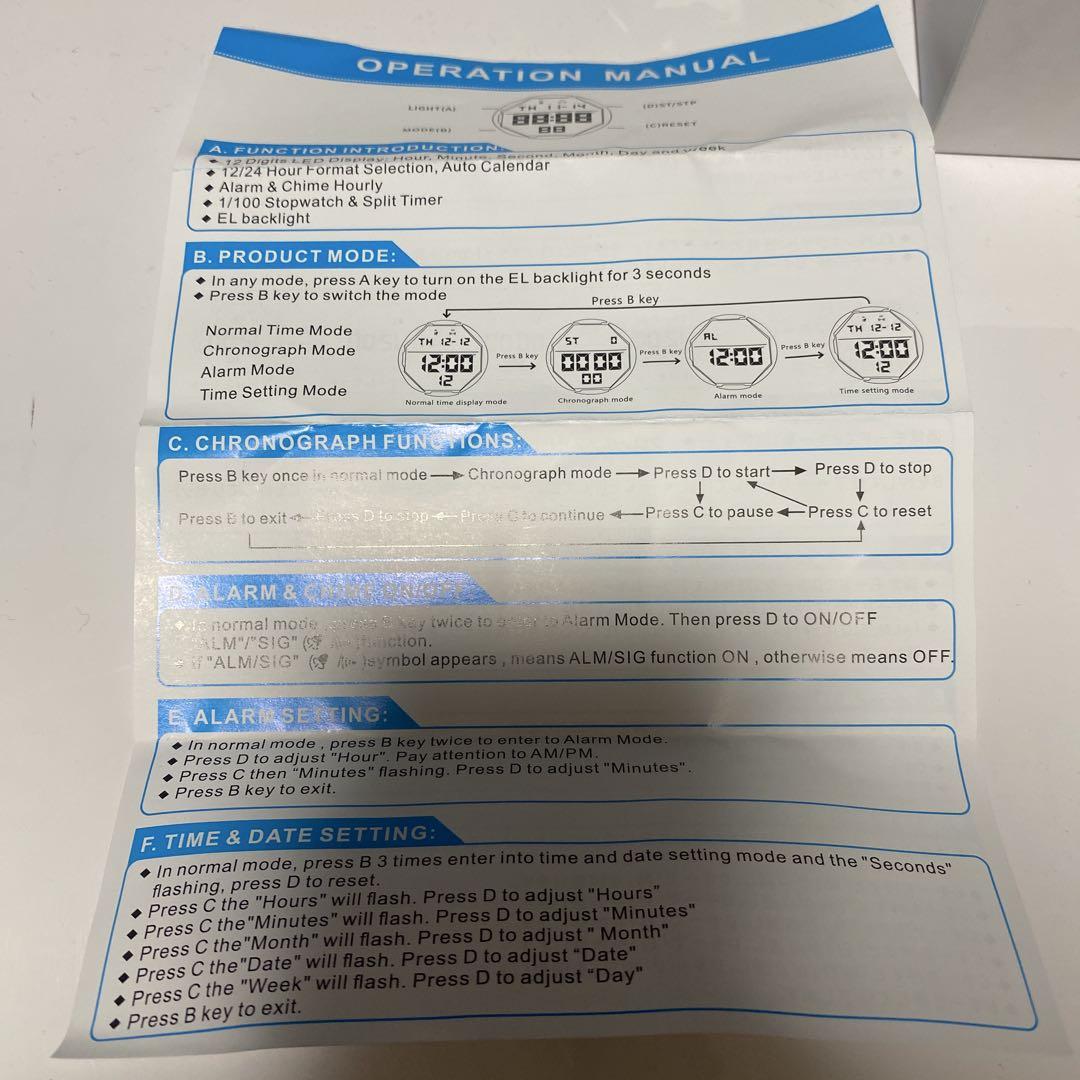 New Unworn Digital Watch Pink LED Light Unisex