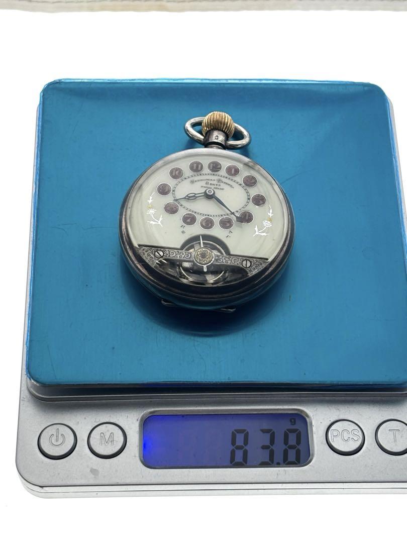 16607 Hevdomas Pocket Watch 8-day Winding 8days Hand-wound sv925 Unmovable