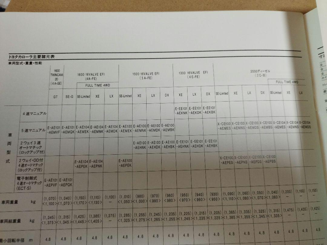 Toyota Car Catalogue Toyota Corolla Sedan December 1991