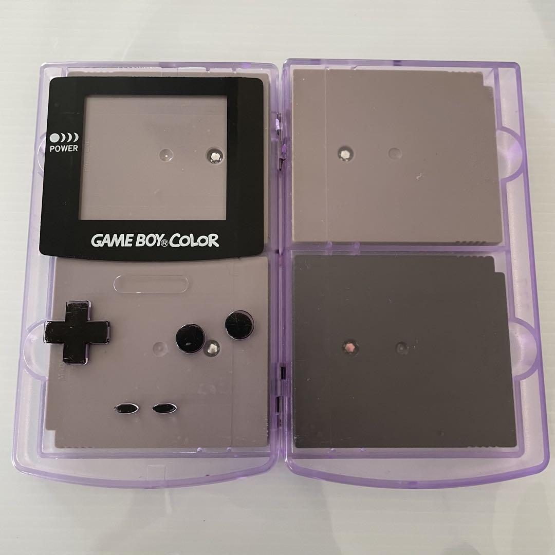 Genuine Rare Game Boy Clear Purple Case + 4 Games Set