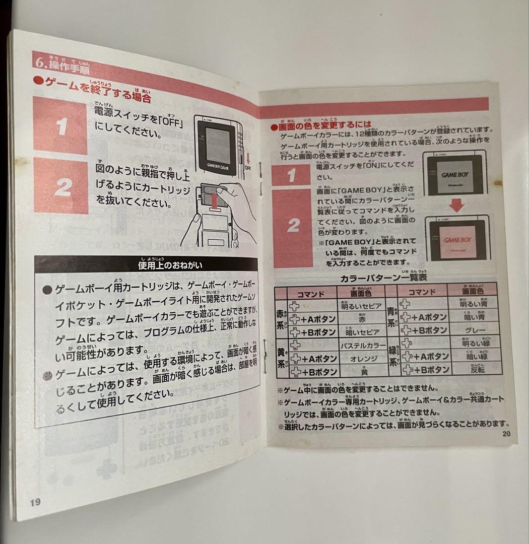 Game Boy Color User Manual Only