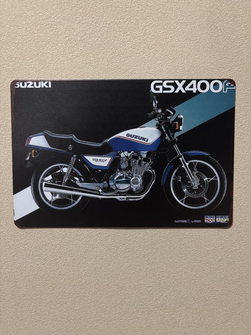 Suzuki GSX400F Metal Sign Catalog Vintage Gixxer
