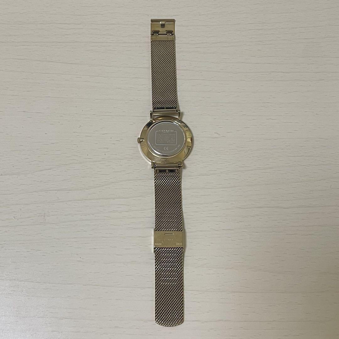 Operational COACH Coach Gold Horse Mesh Strap Watch