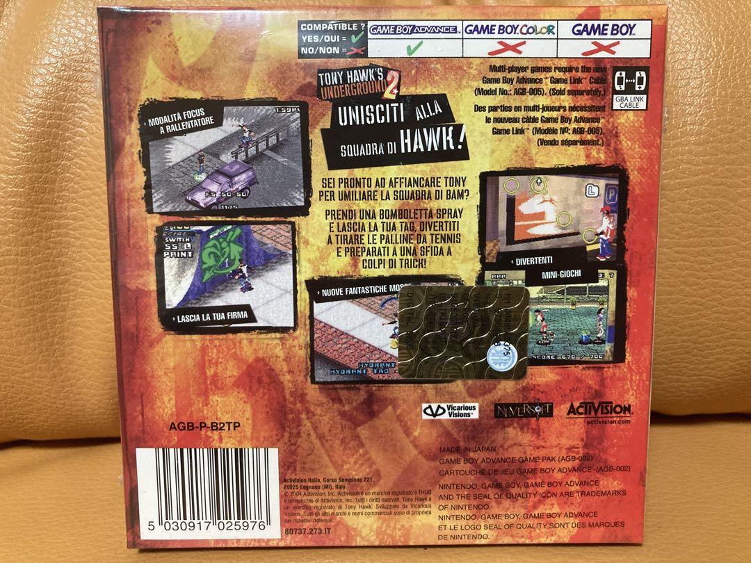 New Sealed Overseas Version TONY HAWK'S UNDERGROUND 2 GBA