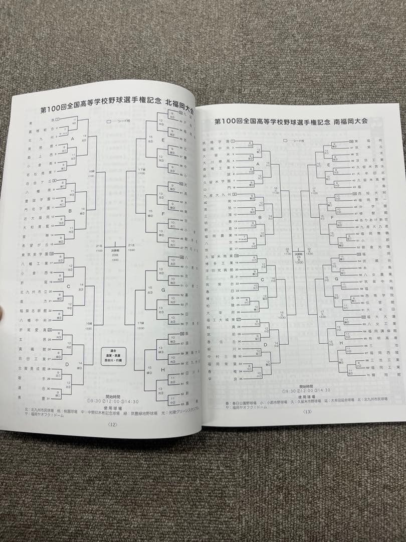 100th National High School Baseball Championship Commemorative North Fukuoka Tournament and South Fukuoka Tournament Brochure