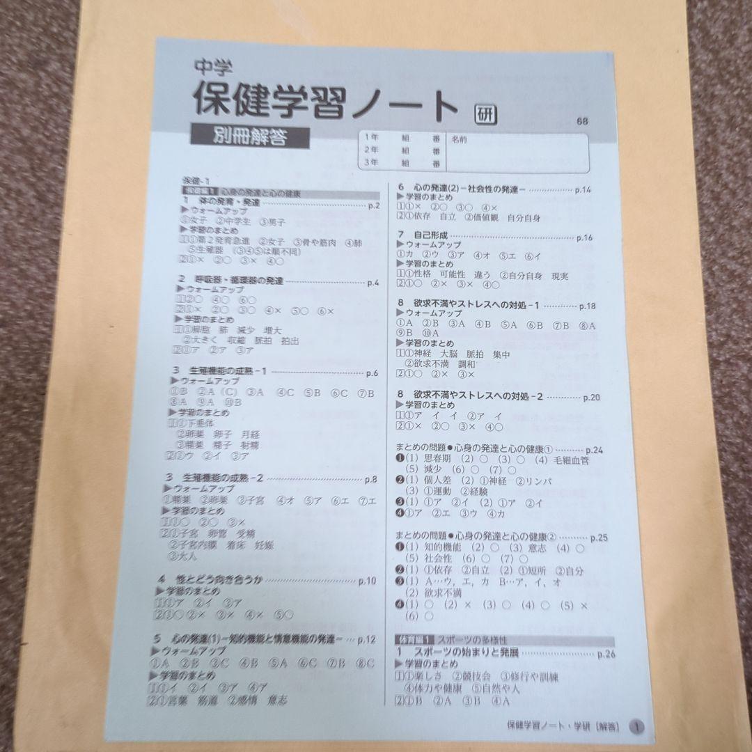 Middle School Health Studies Note 1-3