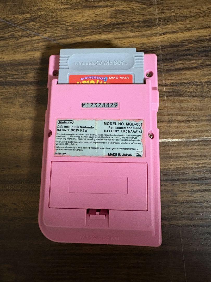Pink Game Boy Console + Super Mario Land 3