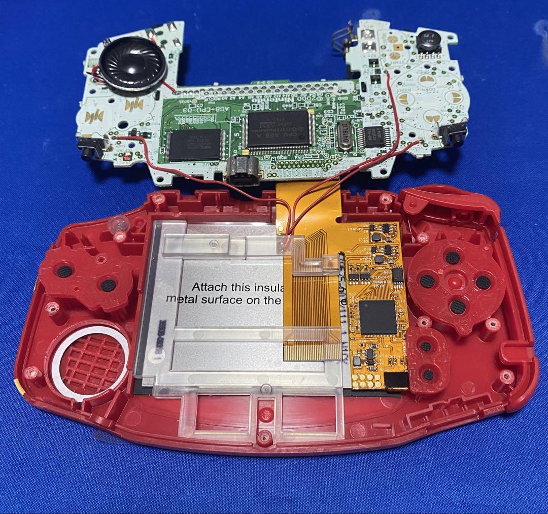 GBA Game Boy Advance Red Custom Console IPS Screen