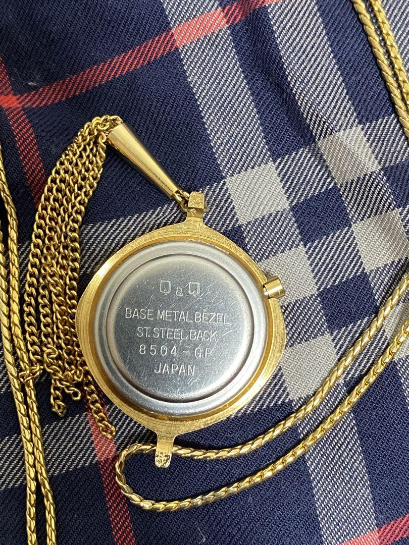 Rare Item Operating Item citizen q&q 8504-GP Necklace Watch