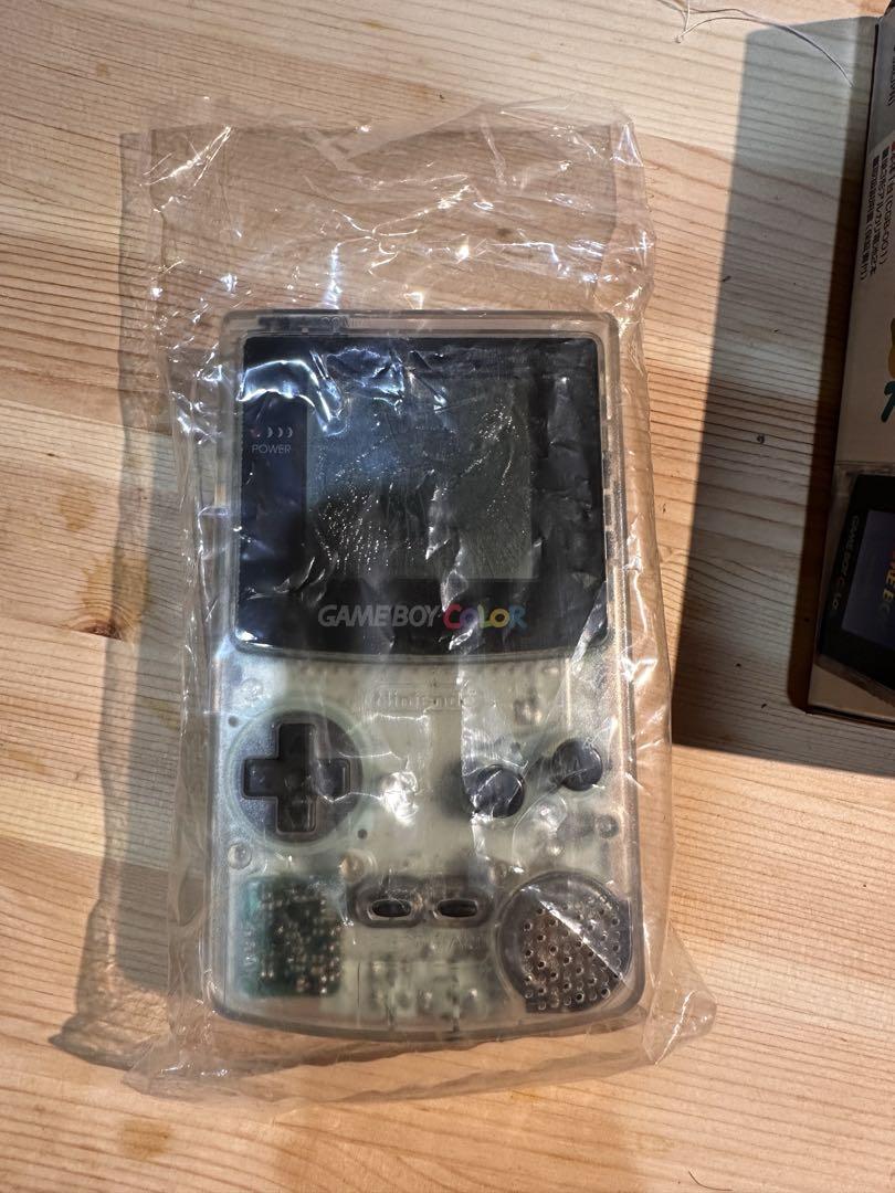Game Boy Color Console Clear Skeleton Box Included Instruction Manual