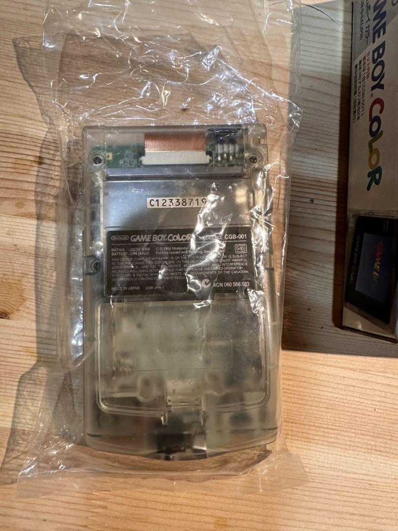 Game Boy Color Console Clear Skeleton Box Included Instruction Manual