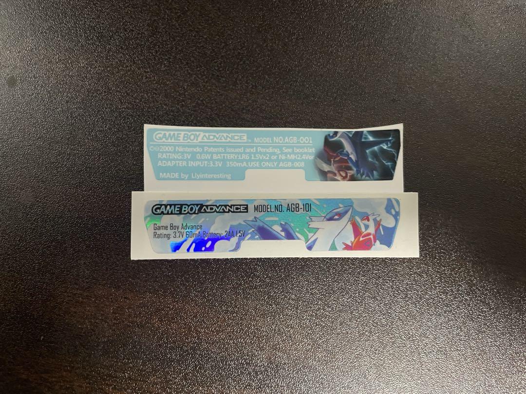 Game Boy Advance Back Shell Stickers