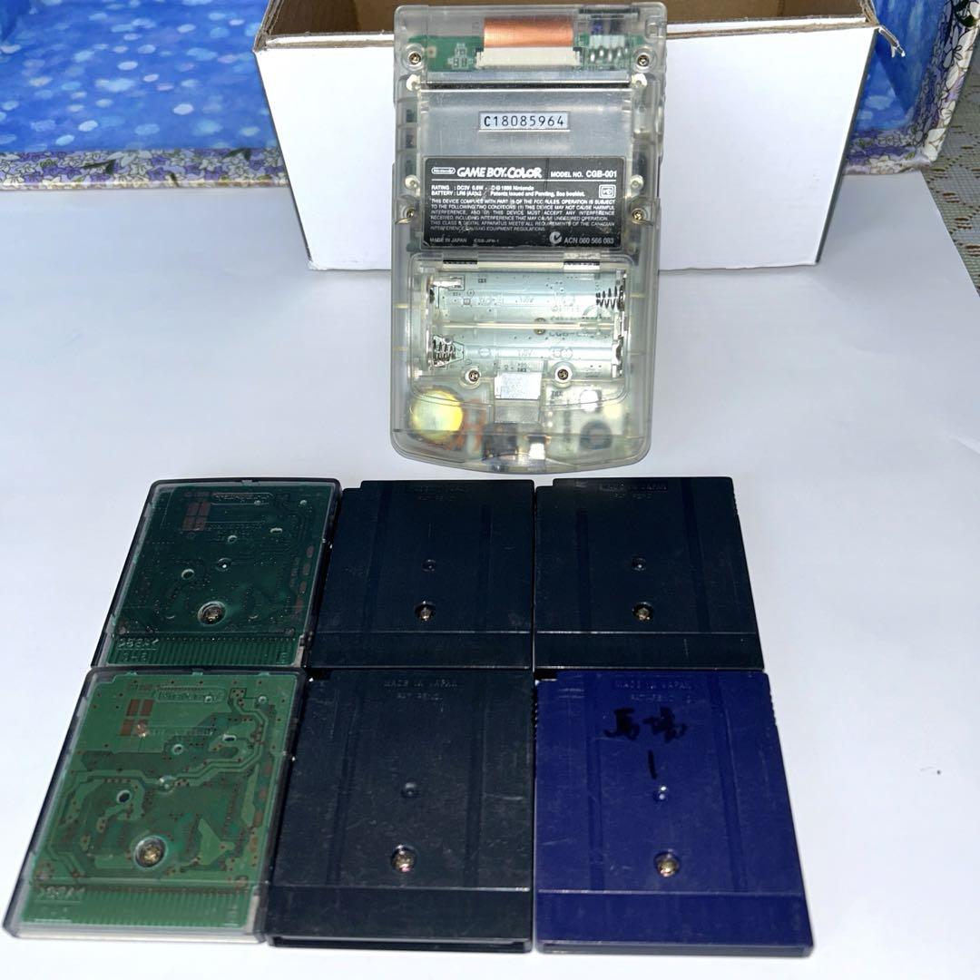 Game Boy Color Body Clear and 6 Software