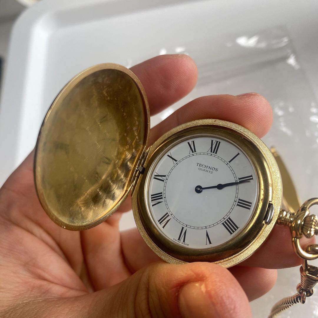 TECHNOS Pocket Watch Gold Black