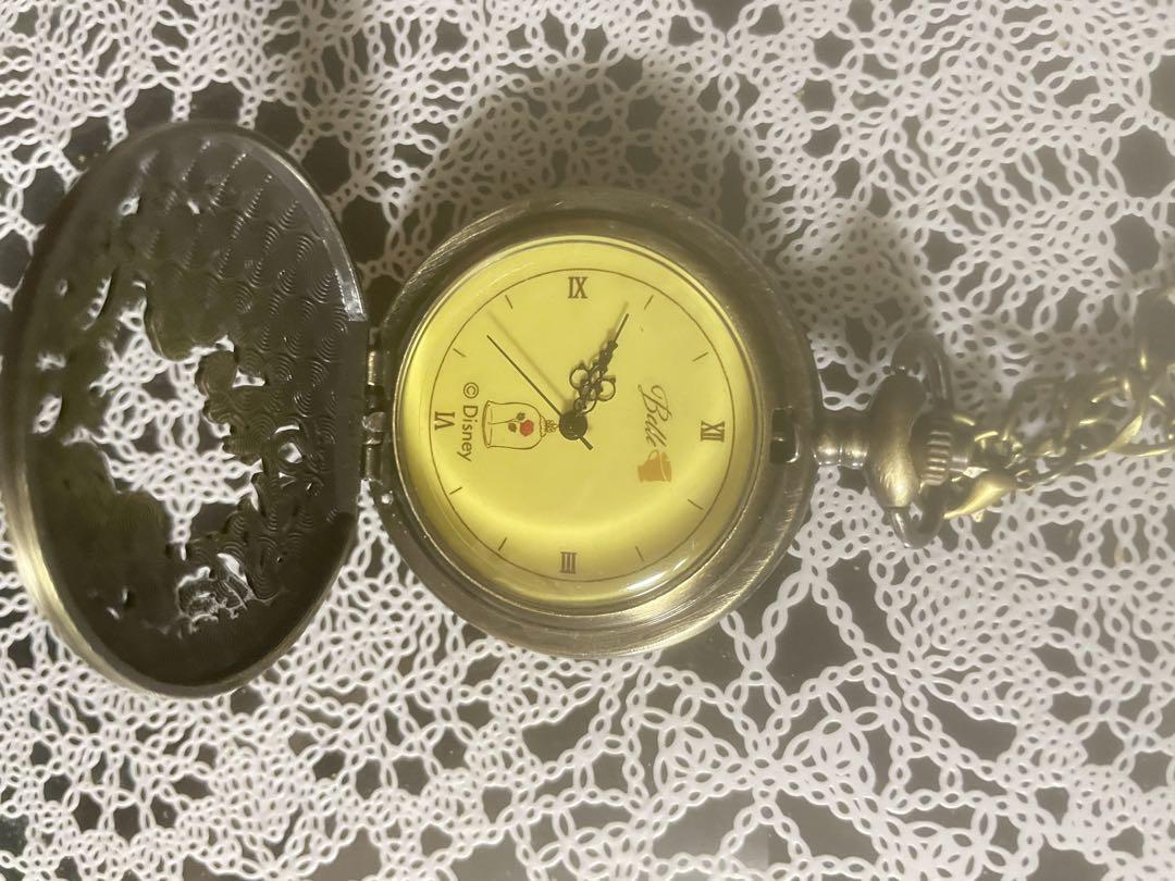 Yellow Dial Pocket Watch with Engraved Design