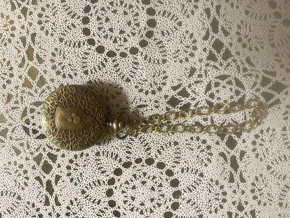 Yellow Dial Pocket Watch with Engraved Design