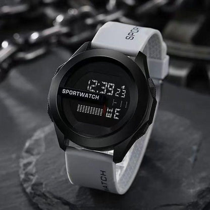 Unisex LED Water-Resistant Sports Digital Watch Gray