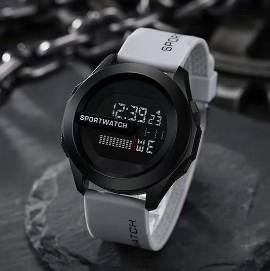 Unisex LED Water-Resistant Sports Digital Watch Gray