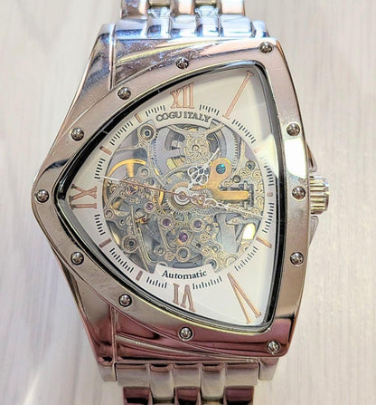 [High-Quality] COGUITALY Skeleton Triangle Model Automatic Winding Watch