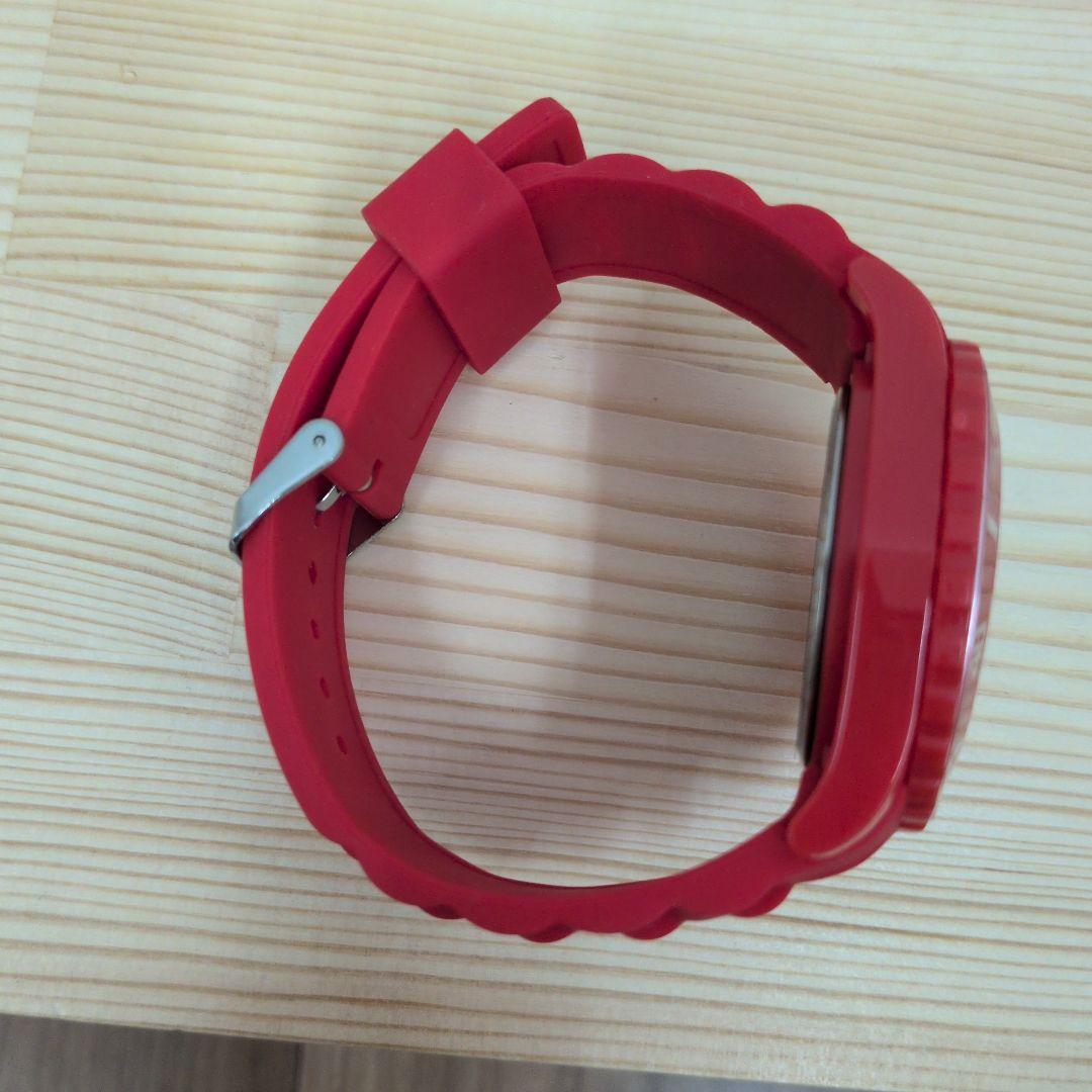Red Rubber Strap Watch Flame Design