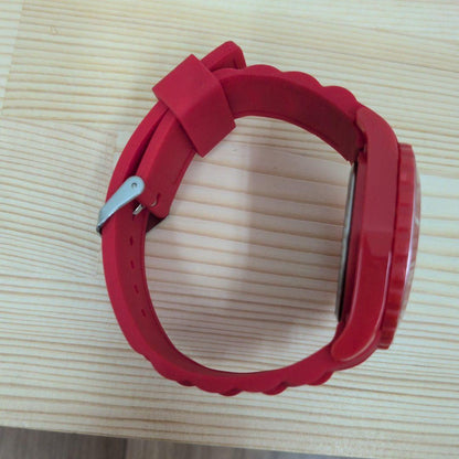 Red Rubber Strap Watch Flame Design