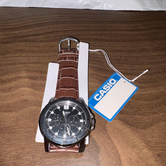 Casio Analog Leather Brown Watch