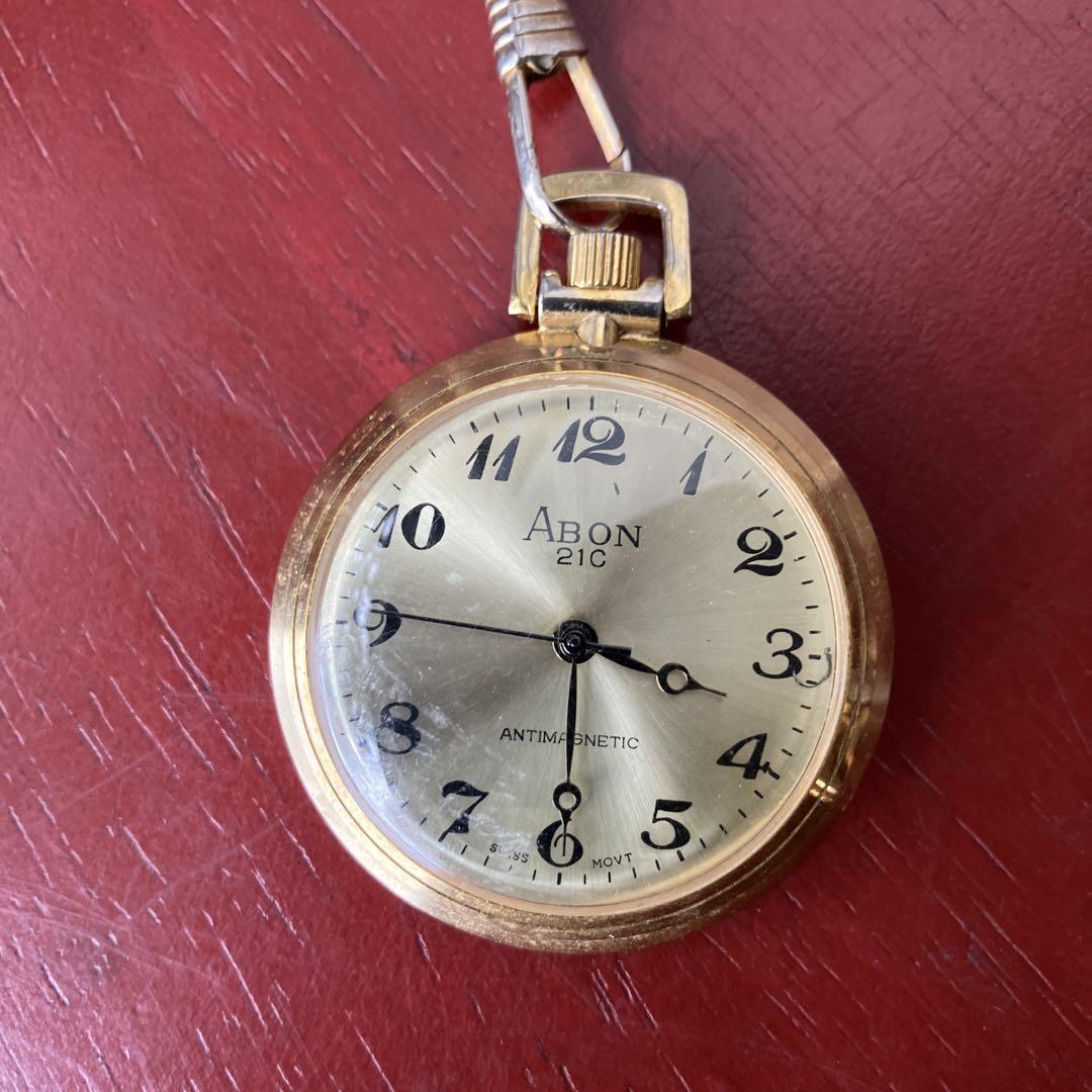 ABON 21C Gold Pocket Watch Made in Switzerland Antique