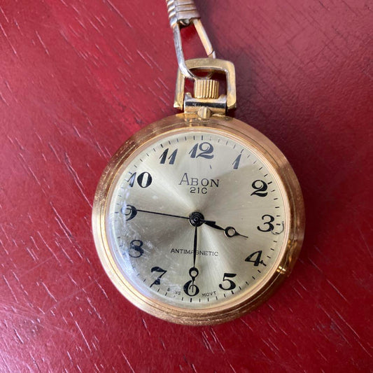 ABON 21C Gold Pocket Watch Made in Switzerland Antique
