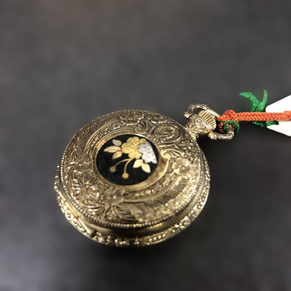 Lotus Pocket Watch Gold Decorative Design Retro