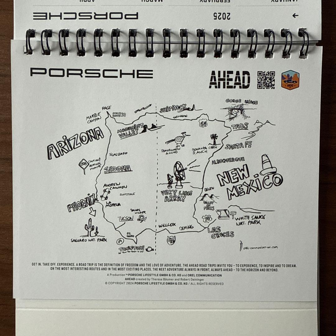 New Unopened PORSCHE Official Desk Calendar 2025