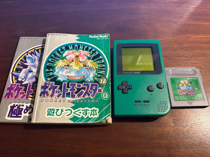 Beautiful Condition Game Boy Pocket Green/ Green Pocket Monsters + Strategy Book