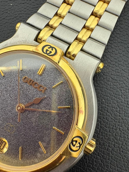 Battery Replaced Gucci Watch 9000M Quartz GUCCI Working Condition