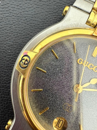 Battery Replaced Gucci Watch 9000M Quartz GUCCI Working Condition