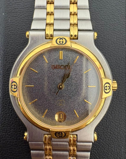 Battery Replaced Gucci Watch 9000M Quartz GUCCI Working Condition