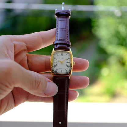 Brown Leather Automatic Analog Watch