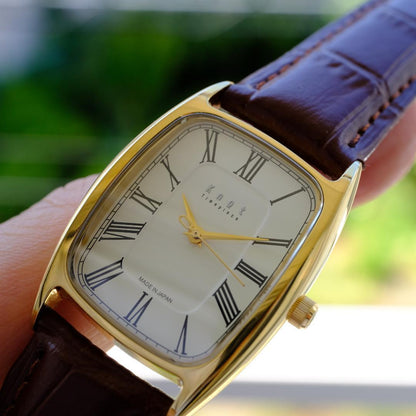 Brown Leather Automatic Analog Watch