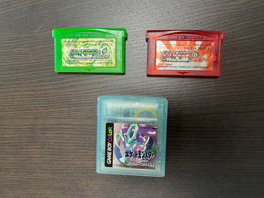 Pokémon Soft 3-Set (Ruby, Leaf Green, Crystal)