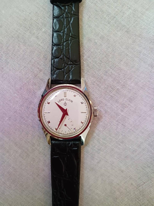 LOAD ELGIN Small Second Silver Color White Dial