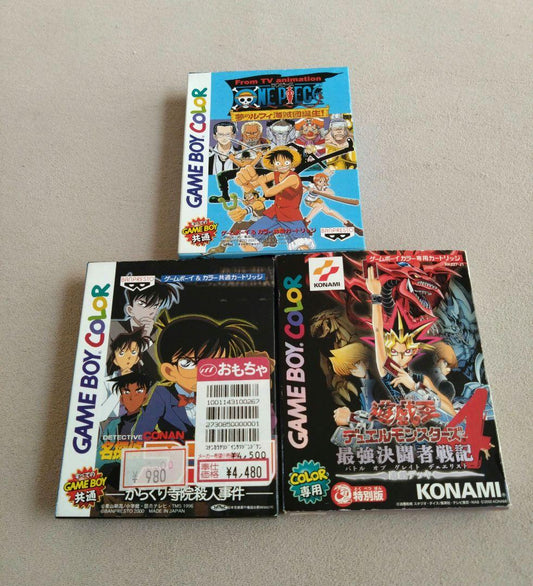 Box, Instruction Manual Included Game Boy Color One Piece Detective Conan Yu-Gi-Oh 3 Pack Deal