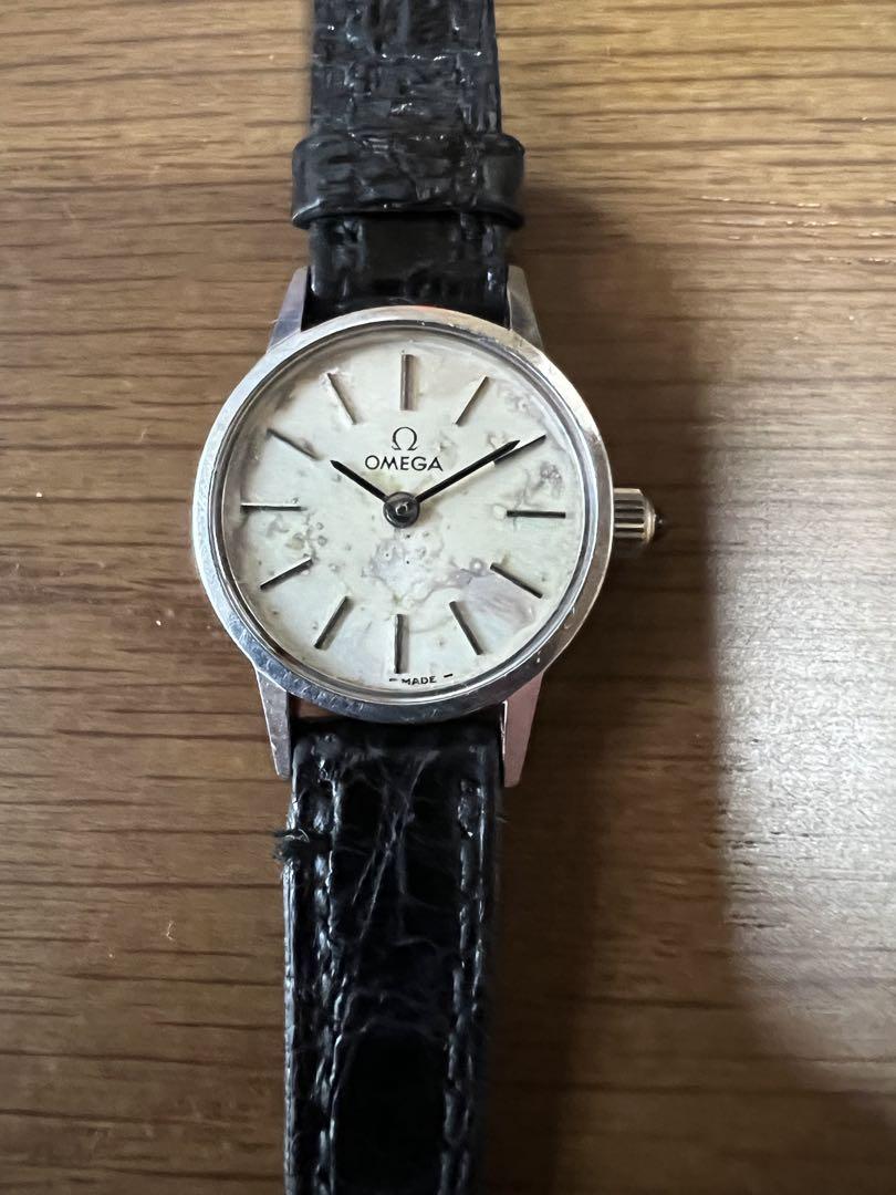 Omega Winding Watch Silver Dial Leather