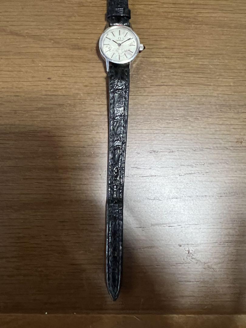 Omega Winding Watch Silver Dial Leather