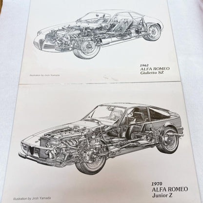 [2-Pack] Alfa Romeo SZ Junior Z Technical Illustration by Yamada Jiro (A3 Size)