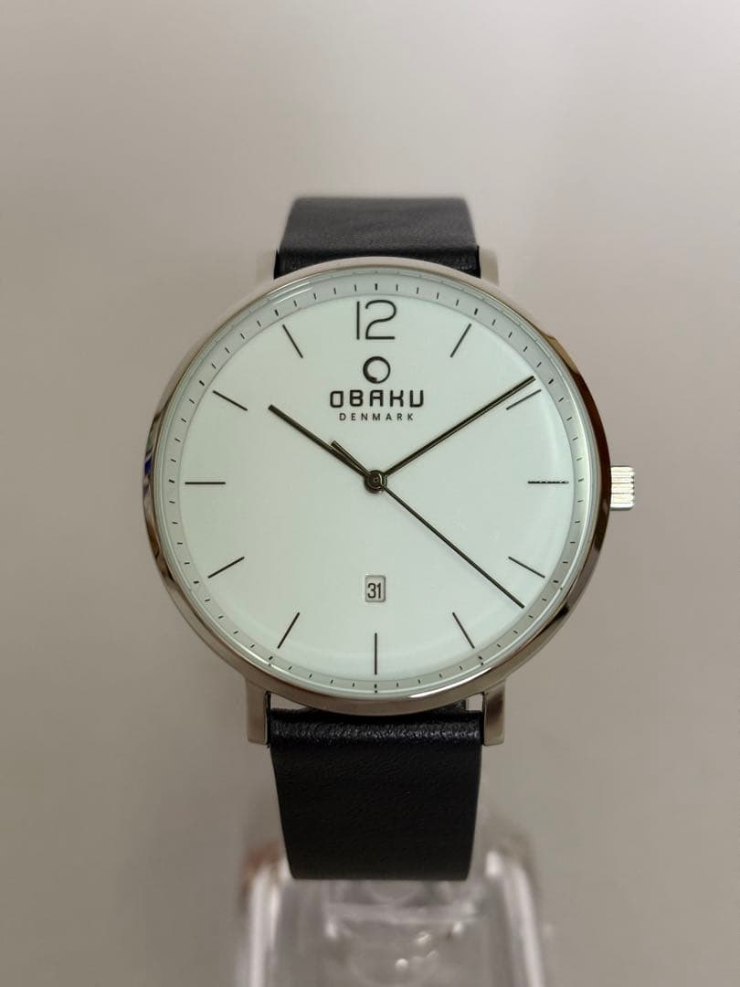 [Excellent Condition] OBAKU 40mm Watch • Blue White • Interchangeable Strap • R7/10 Battery Replaced