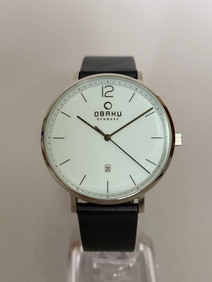 [Excellent Condition] OBAKU 40mm Watch • Blue White • Interchangeable Strap • R7/10 Battery Replaced