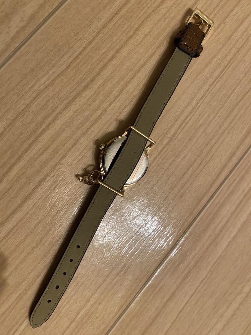 New unused ladies watch Whimsical Wonderland Alice rabbit Leather Gold