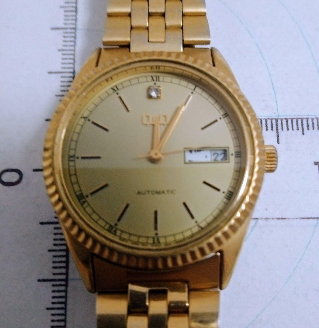 Vintage Operating Product Q&amp;Q Automatic Winding Watch Gold