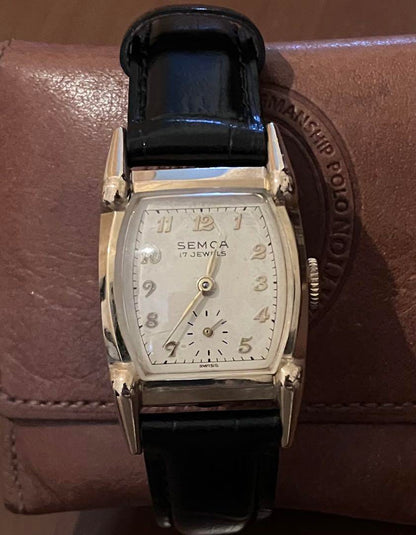 50s SEMCA Automatic Wristwatch 17 jewels 10k