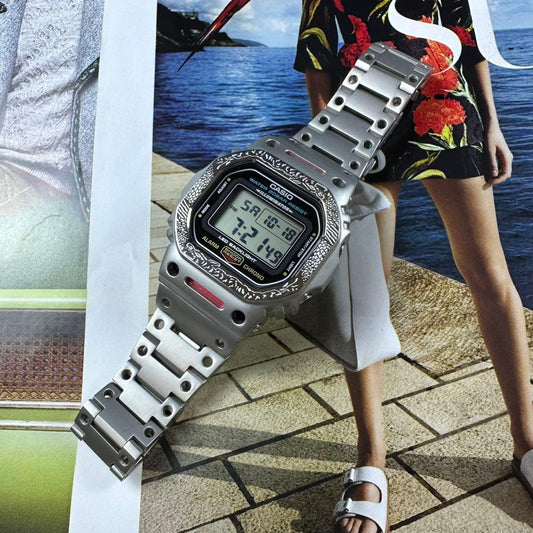 New Unused CASIO Digital Watch Custom Case DW5600UE with Original Box